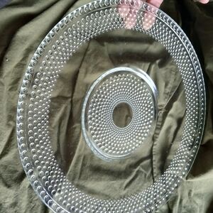 Pressed depression glass platter vintage